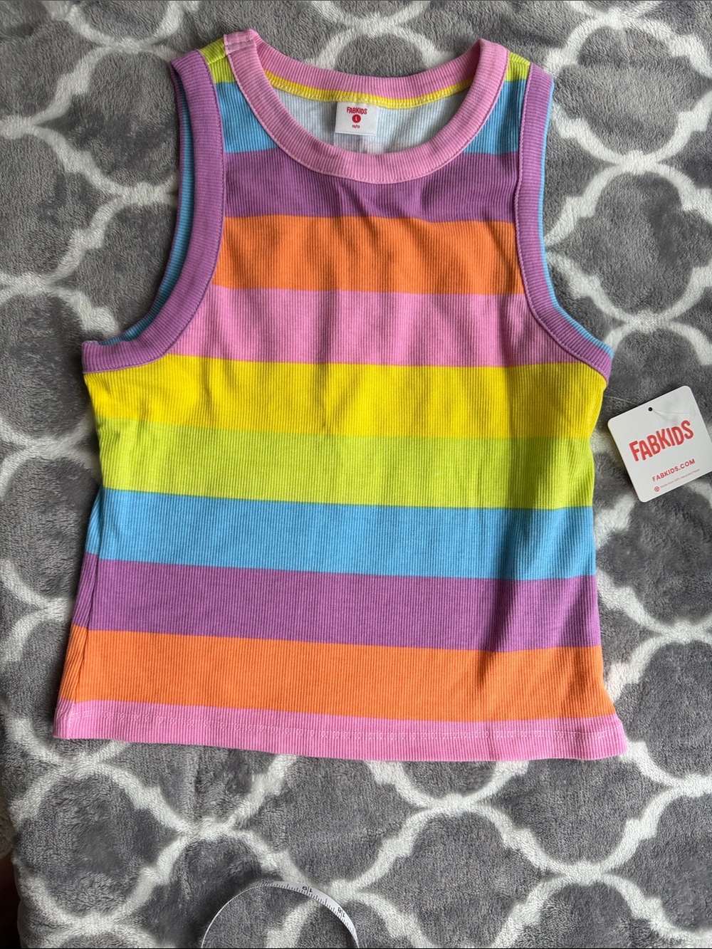fabkids Pink Rainbow Stripe Tank Top - NWT